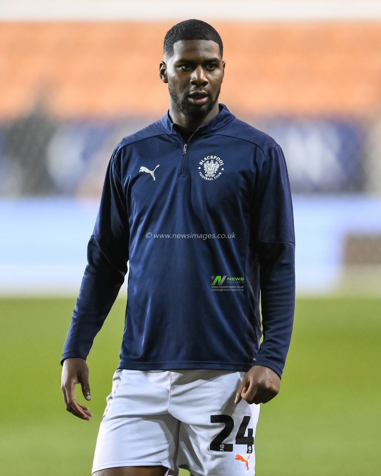 Odeluga Offiah of Blackpool during the pre-game warmup ahead of the Sky Bet League 1 match Blackpool vs Rotherham United at Bloomfield Road, Blackpool, United Kingdom, 11th February 2025

(Photo by Craig Thomas/News Images)