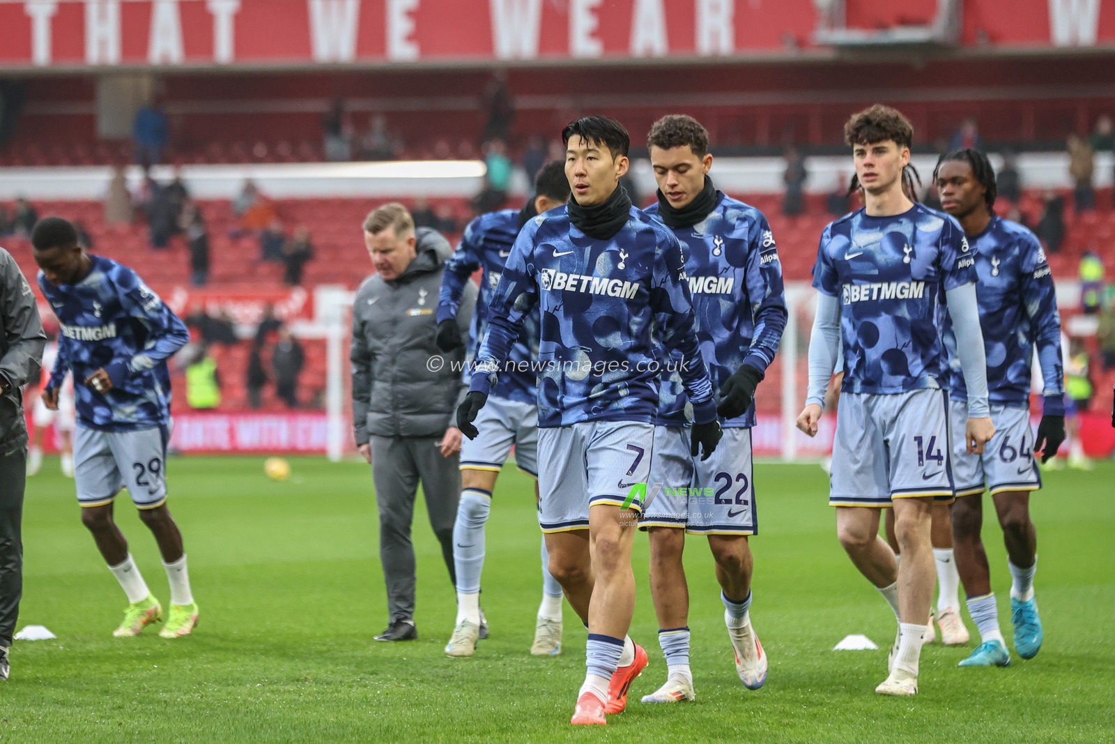 Son Heung-Min of Tottenham Hotspur in the pregame warmup session during the Premier League match Nottingham Forest vs Tottenham Hotspur at City Ground, Nottingham, United Kingdom, 26th December 2024

(Photo by Alfie Cosgrove/News Images)