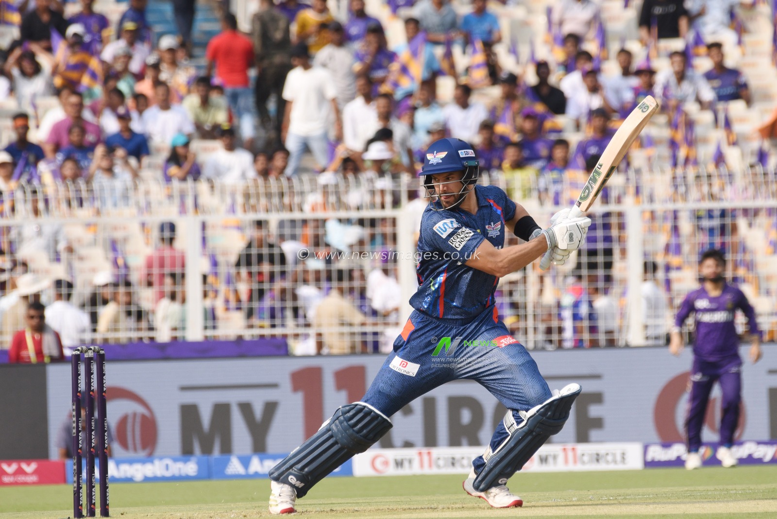 Lucknow Super Giants' Aiden Markram plays a shot at the Indian Premier League (IPL) 2025 cricket match between Kolkata Knight Riders and Lucknow Super Giants, at Eden Gardens, in Kolkata, West Bengal, Tuesday, April 8, 2025. Photo by Debajyoti Chakraborty.(Photo: Debajyoti Chakraborty/News Images)