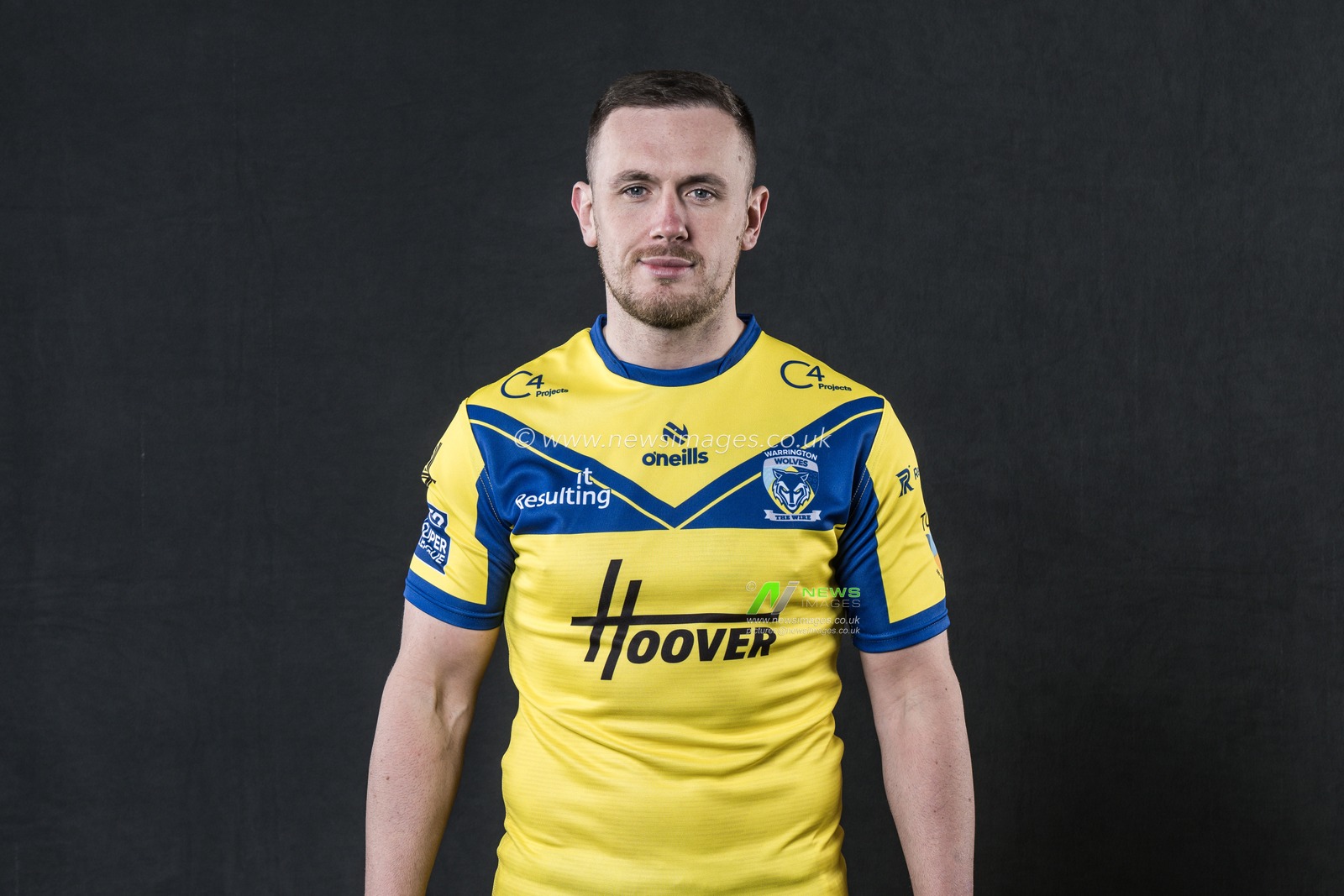 Ben Currie in the Home kit during the Warrington Wolves Team media day at Warrington wolves training centre, Warrington, United Kingdom, 16th January 2025

(Photo by Craig Thomas/News Images)