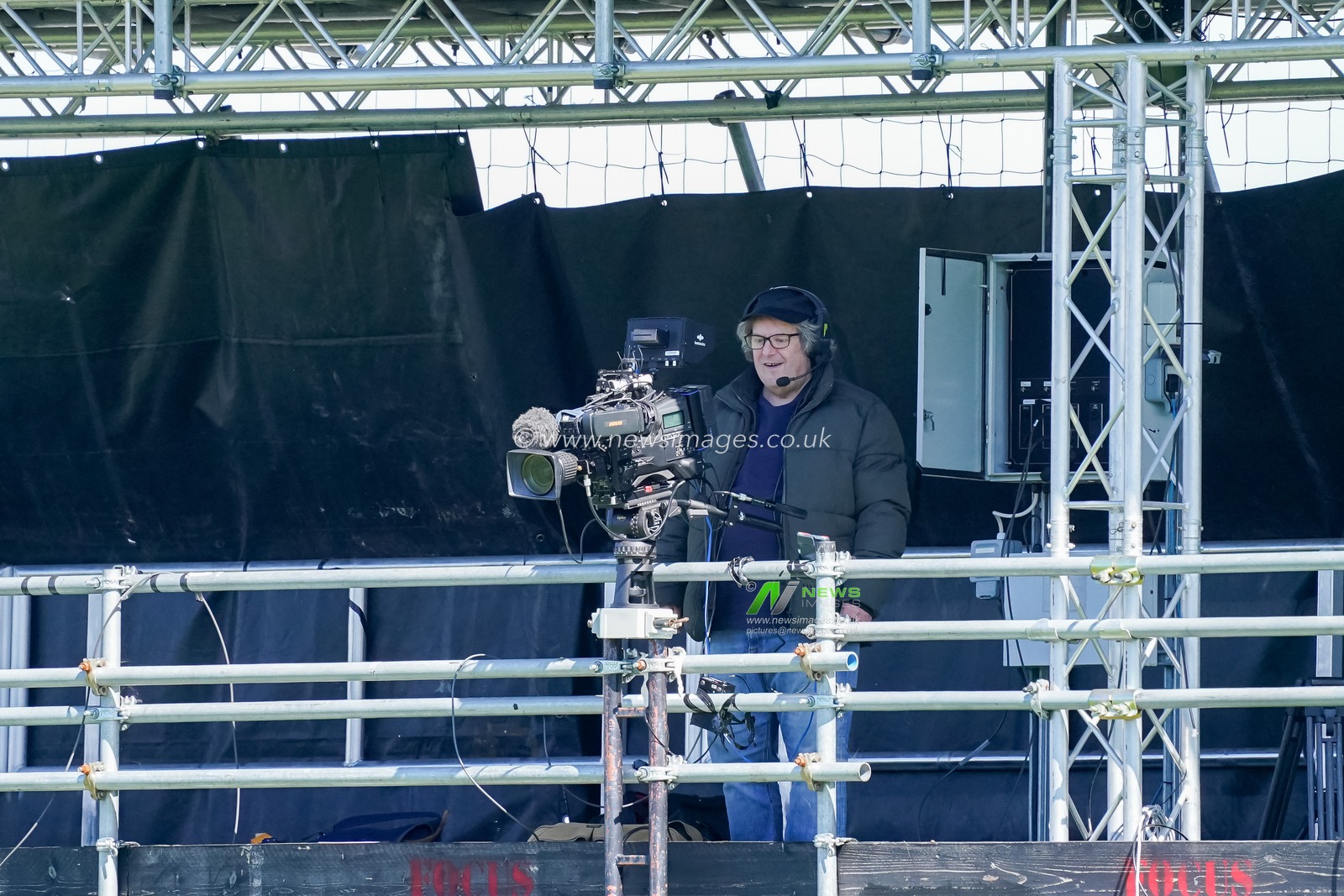Cameraman on the gantry filming the game today