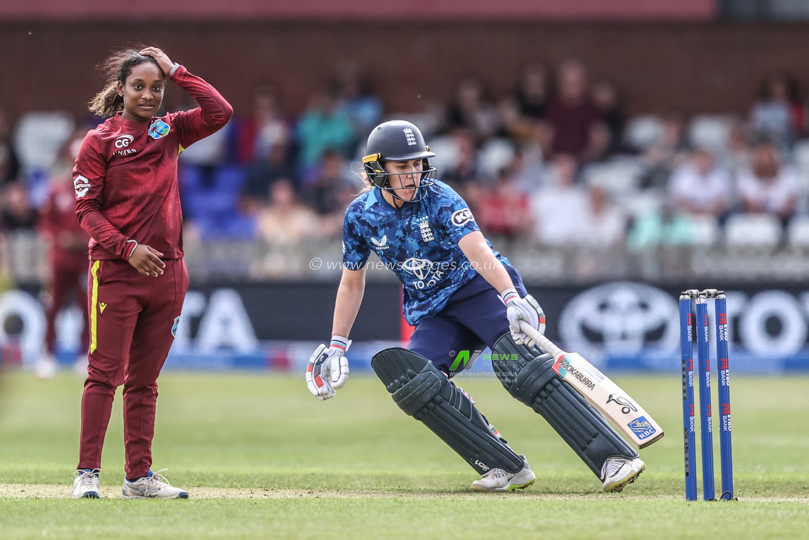 Nat Sciver-Brunt of England reaches for the crease during the Metro Bank One Day International match England Women vs West Indies Women at Derbyshire County Cricket Club, Derby, United Kingdom, 30th May 2025

(Photo by Alfie Cosgrove/News Images)