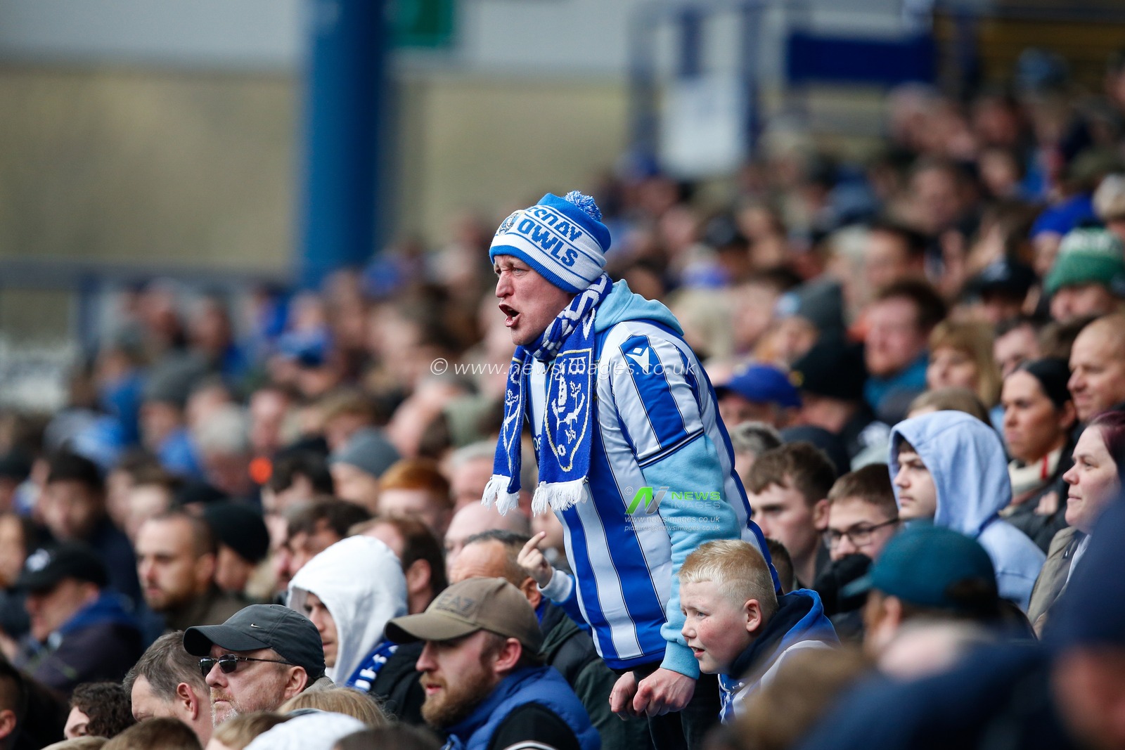 A fan of Sheffield Wednesday during the Sky Bet League 1 match Sheffield Wednesday vs Lincoln City at Hillsborough, Sheffield, United Kingdom, 1st April 2023

(Photo by Ben Early/News Images)