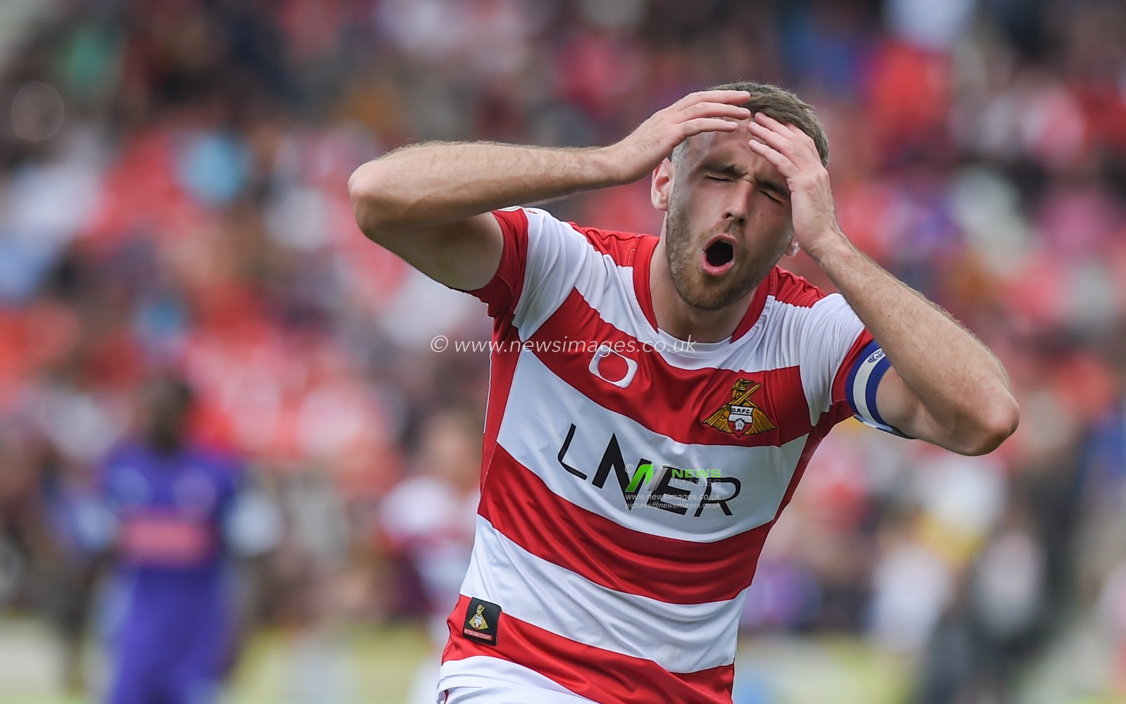 7th September 2019, Keepmoat Stadium, Doncaster, England; Sky Bet League One Football, Doncaster Rovers vs Rotherham United ; Ben Whiteman (8) of Doncaster Rovers rues missed chance.

Credit: Dean Williams/News Images

English Football League images are subject to DataCo Licence