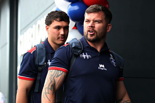 Liam Hood of Wakefield Trinity arrives before the Betfred Super League round 15 match Wakefield Trinity vs Wigan Warriors at DIY Kitchens Stadium, Wakefield, United Kingdom, 20th June 2025

(Photo by Sam Eaden/News Images)