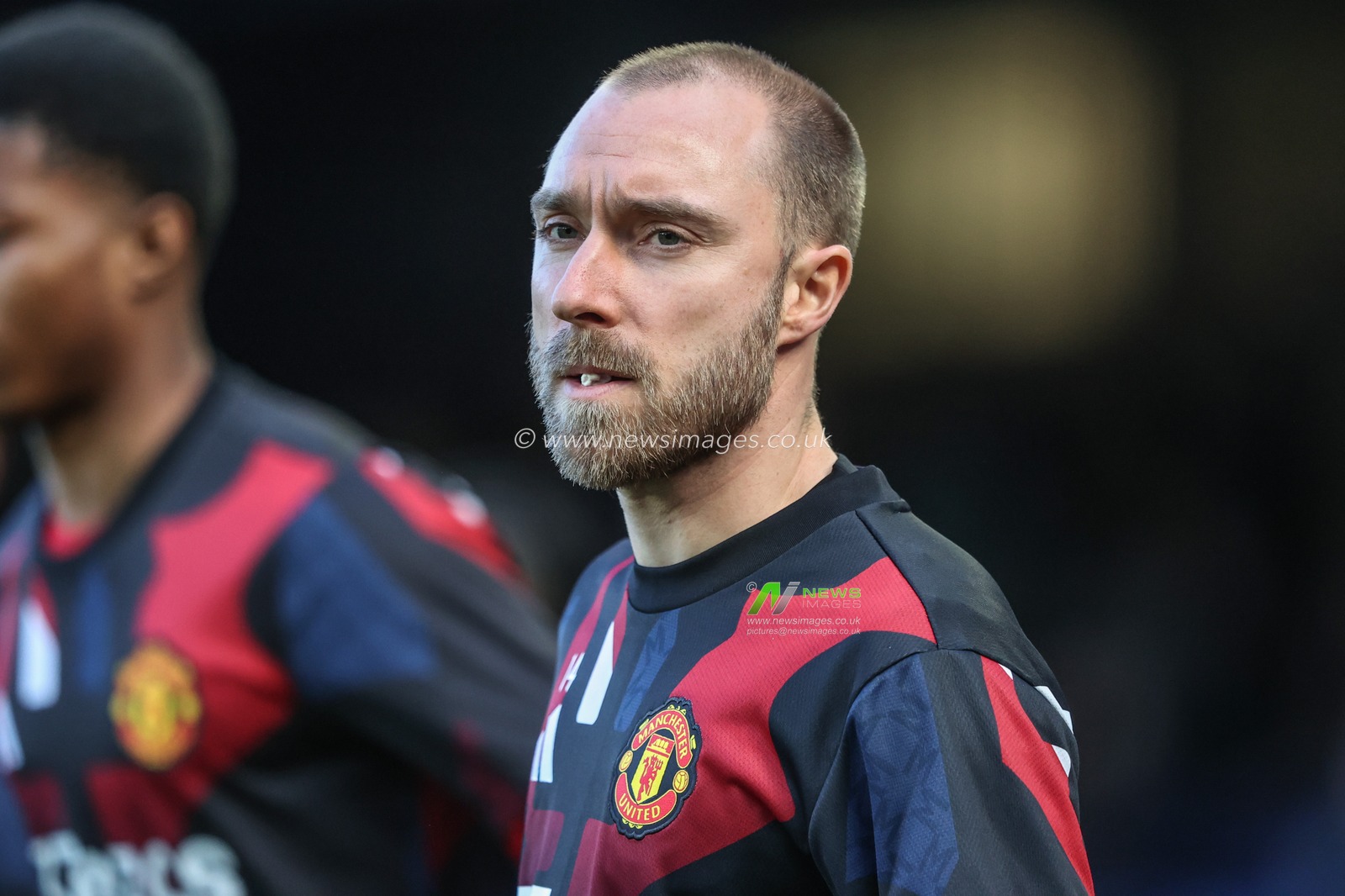 Christian Eriksen of Manchester United in the pregame warmup session during the Premier League match Everton vs Manchester United at Goodison Park, Liverpool, United Kingdom, 22nd February 2025

(Photo by Alfie Cosgrove/News Images)