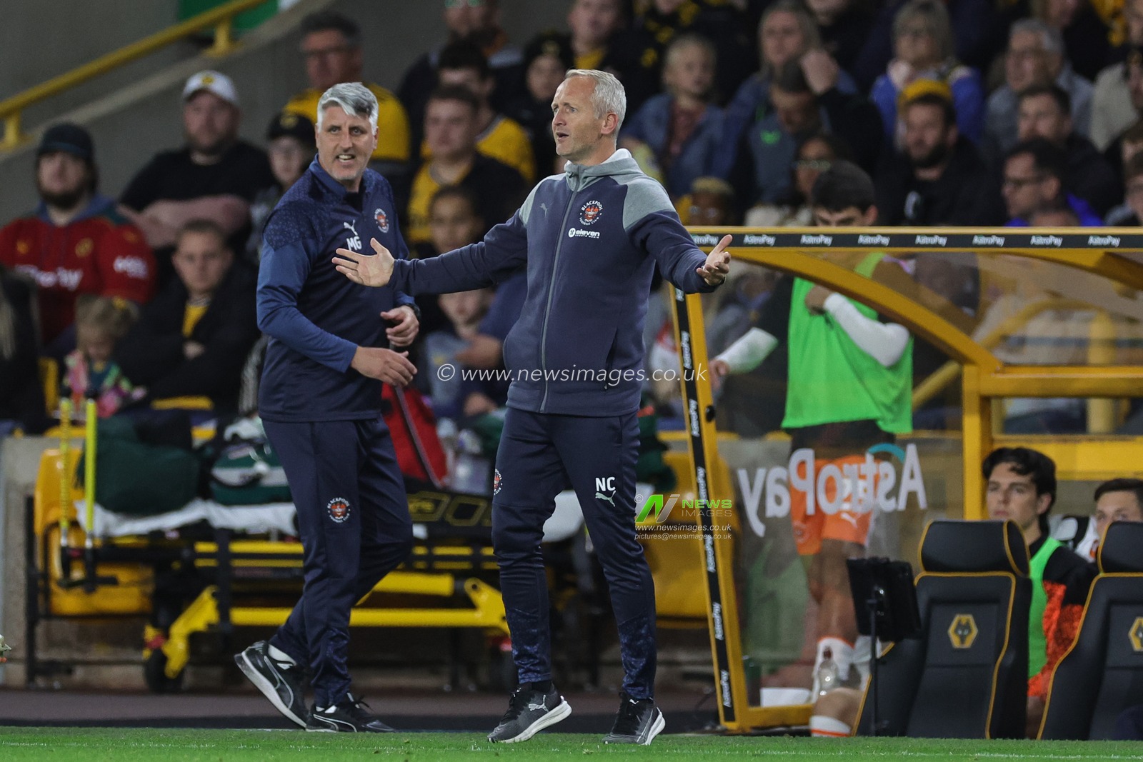 Neil Critchley head coach of Blackpool reacts during the Carabao Cup match Wolverhampton Wanderers vs Blackpool at Molineux, Wolverhampton, United Kingdom, 29th August 2023

(Photo by Mark Cosgrove/News Images)