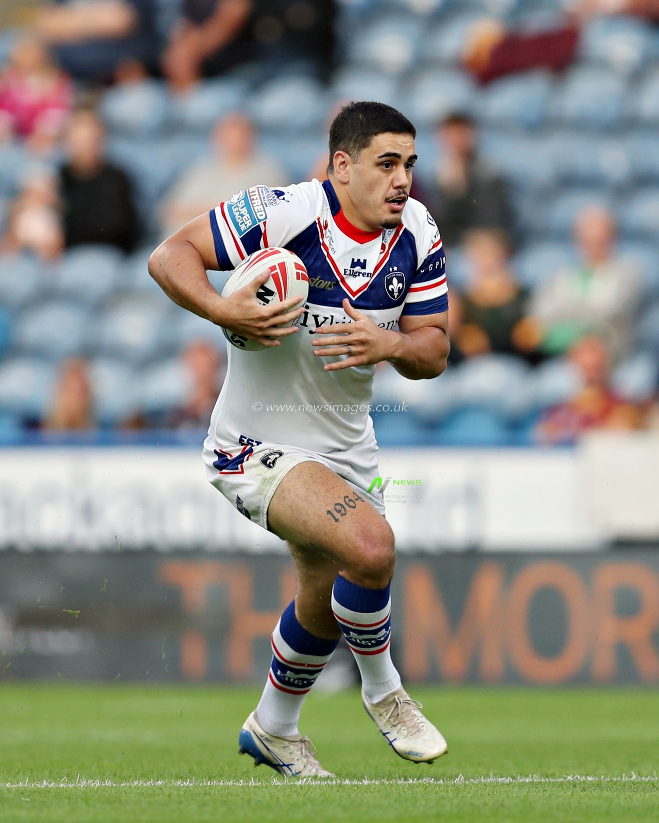 Matty English of Huddersfield Giants during the Betfred Super League round 19 match Huddersfield Giants vs Wakefield Trinity at the Accu Stadium, Huddersfield, United Kingdom, 18th July 2025(Photo by Sam Eaden/News Images)