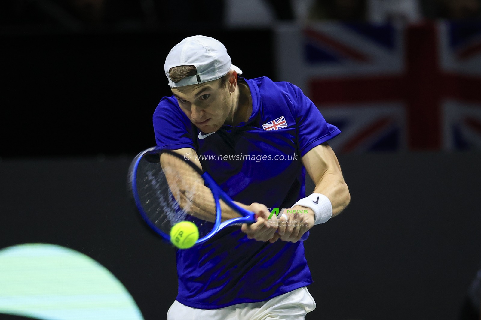 Jack Draper (GBR) in action during the Davis Cup match Great Britain vs Australia at Manchester AO Arena, Manchester, United Kingdom, 13th September 2023

(Photo by Conor Molloy/News Images)