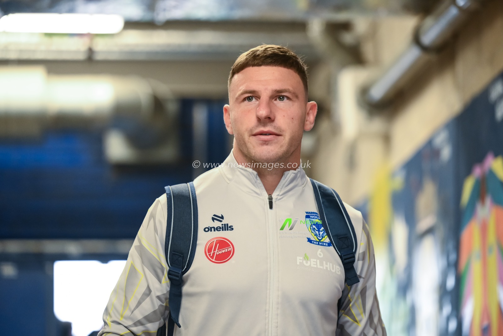 George Williams of Warrington Wolves arrives ahead of during the Betfred Super League Round 17 match Warrington Wolves vs Leeds Rhinos at Halliwell Jones Stadium, Warrington, United Kingdom, 11th July 2024

(Photo by Craig Thomas/News Images)