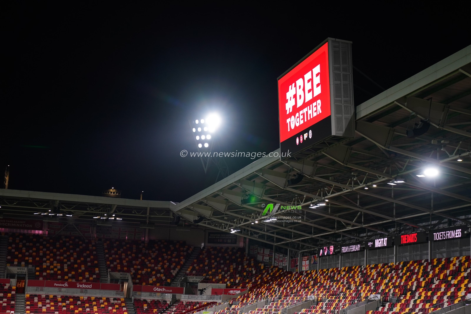 General view of the Gtech community stadium ahead of the Premier League match Brentford vs Tottenham Hotspur at The Gtech Community Stadium, London, United Kingdom, 1st January 2026

(Photo by Harvey Murphy/News Images)

*** GER AUT SUI OUT ***
