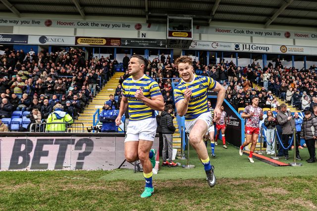 Josh Smith of Warrington Wolves comes out for the game during the Betfred Super League round 7 match Warrington Wolves vs Leigh Leopards at The Halliwell Jones Stadium, Warrington, United Kingdom on 04 April 2026

(Photo by Alfie Cosgrove/News Images)