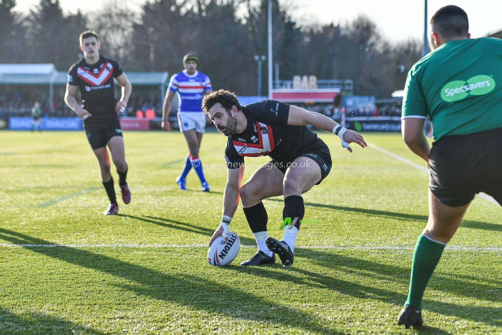 3rd February 2019 , Trailfinders Sports Ground, London, England; Betfred Super League, Round 1, London Broncos vs Wakefield Trinity ; Rhys Williams (2) of London Broncos scores his sides second try


Credit: Craig Thomas/News Images