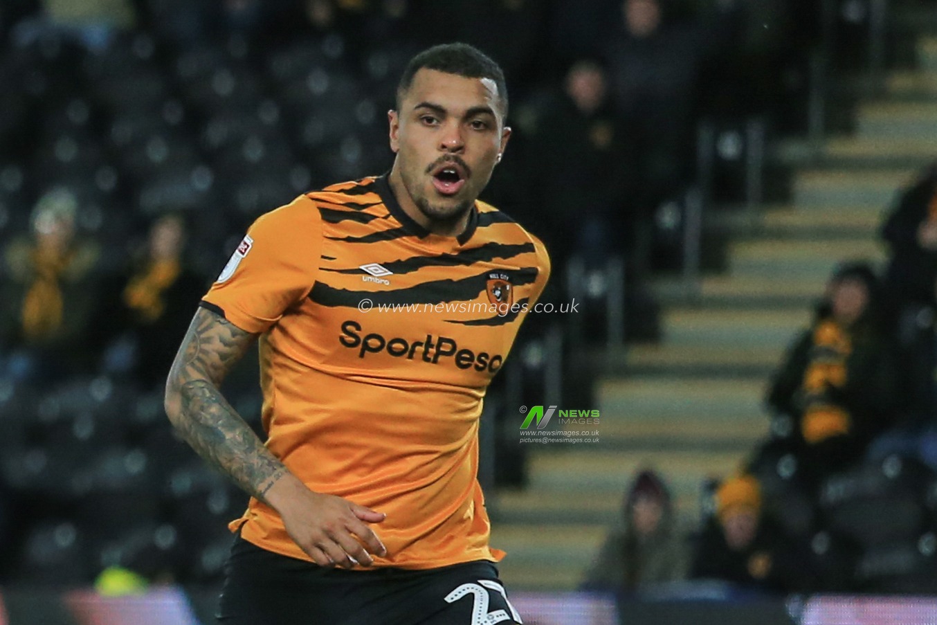 26th February 2020, KC Stadium, Kingston upon Hull, England; Sky Bet Championship, Hull City v Barnsley : match image Josh Magennis (27) of Hull City