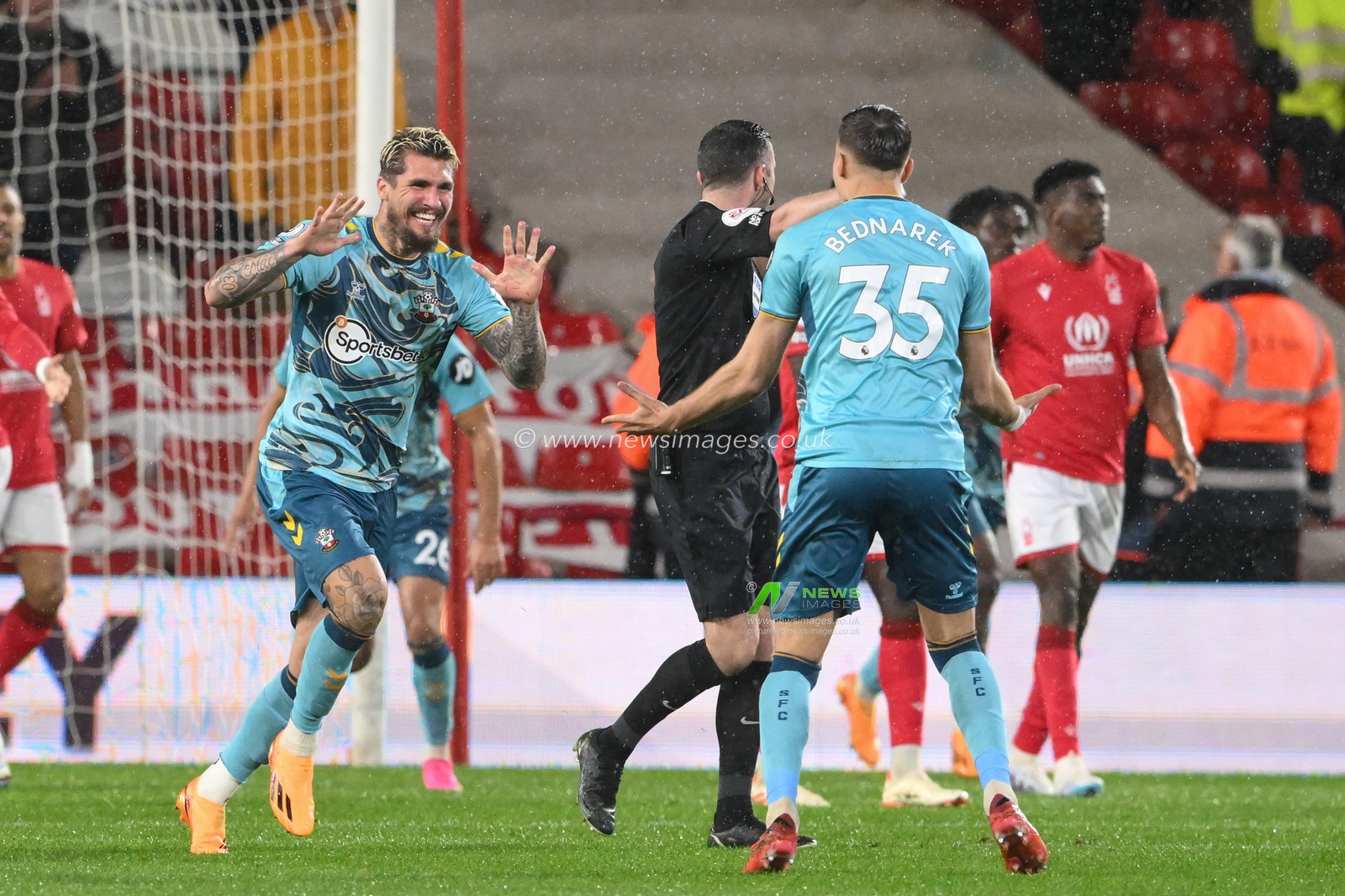 Lyanco #4 of Southampton celebrates his goal to make it 3-2 during the Premier League match Nottingham Forest vs Southampton at City Ground, Nottingham, United Kingdom, 8th May 2023

(Photo by Craig Thomas/News Images)