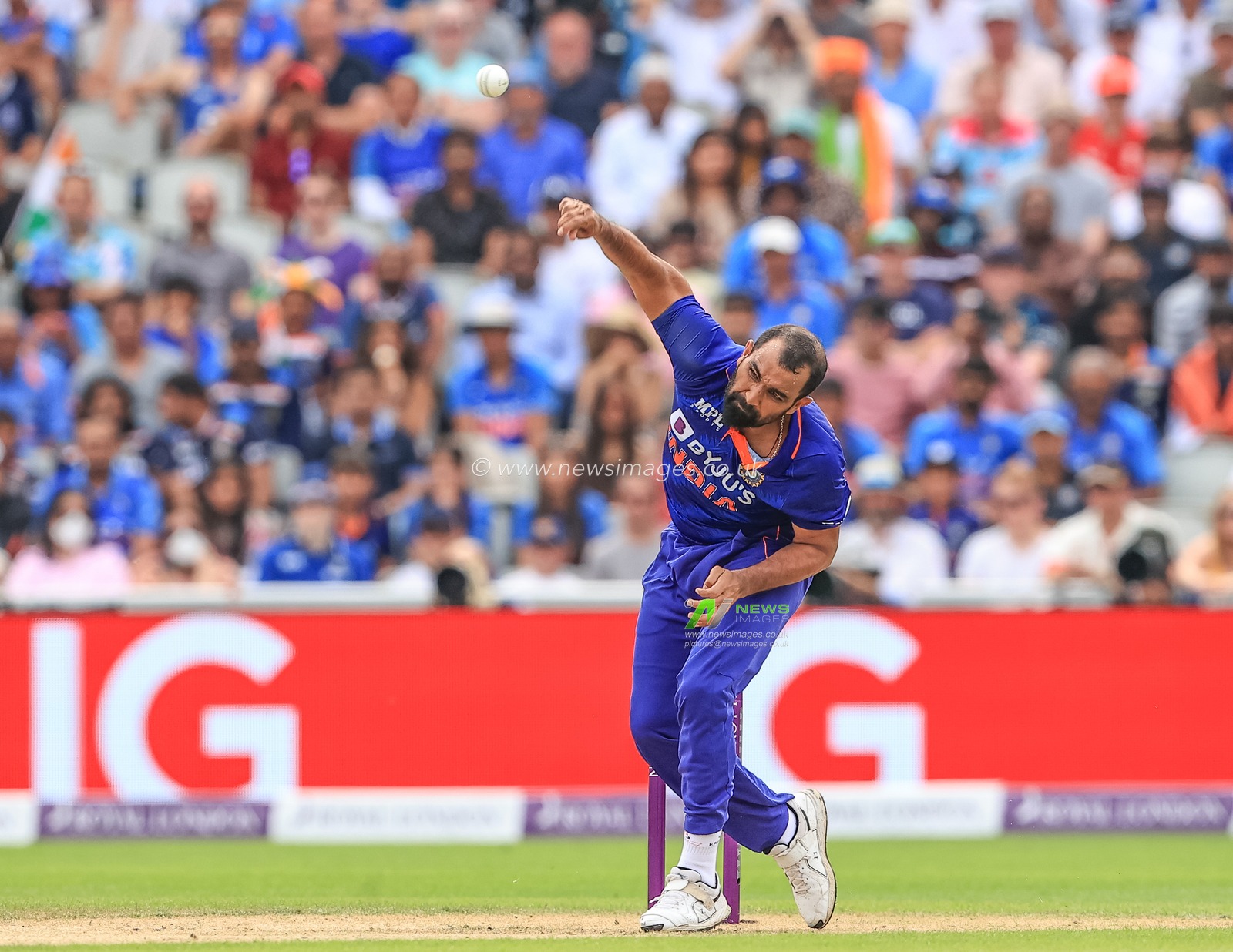 Mohammed Shami of India delivers the ball