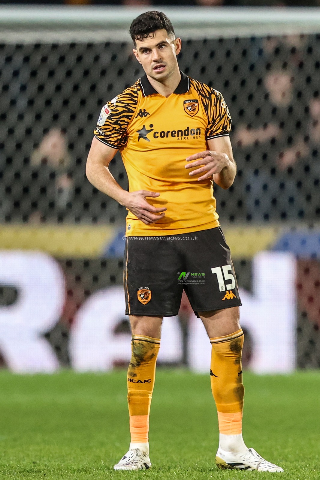 John Egan of Hull City during the Sky Bet Championship match Hull City vs Derby County at MKM Stadium, Hull, United Kingdom on 24 February 2026

(Photo by Alfie Cosgrove/News Images)