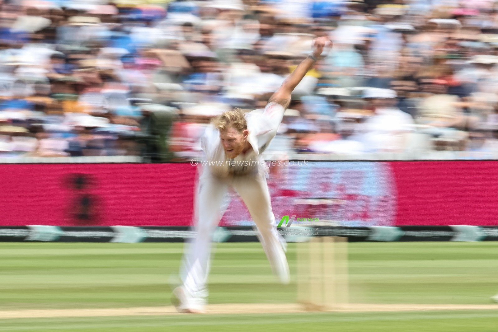 England captain Ben Stokes delivers the ball during the 3rd Rothesay Test Match Day 5 England v India at Lords, London, United Kingdom, 14th July 2025

(Photo by Mark Cosgrove/News Images)