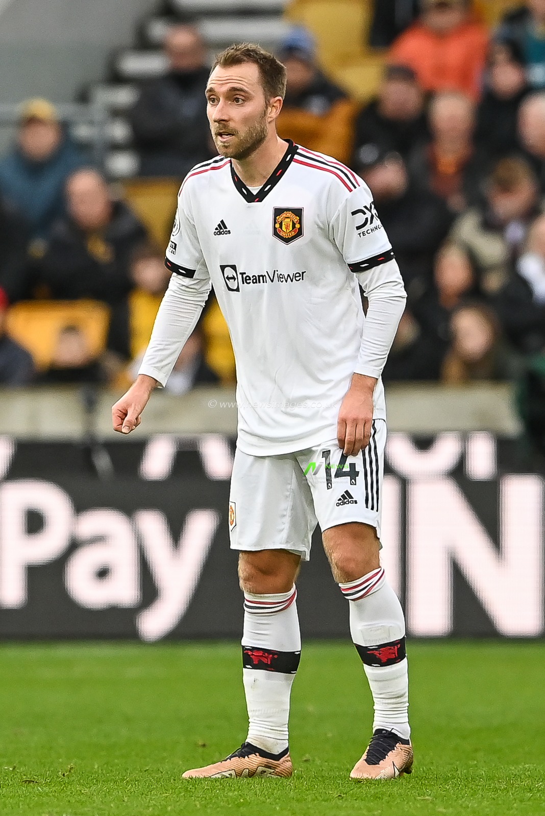 Christian Eriksen #14 of Manchester United during the Premier League match Wolverhampton Wanderers vs Manchester United at Molineux, Wolverhampton, United Kingdom, 31st December 2022

(Photo by Craig Thomas/News Images)