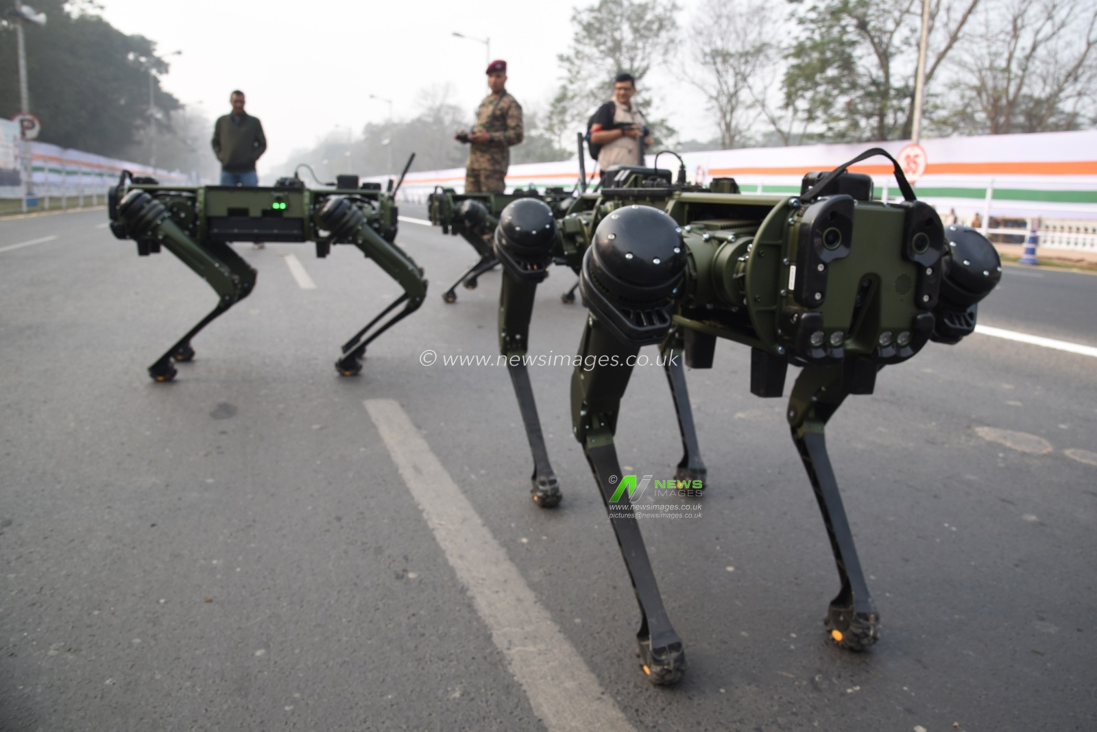 Indian Army  showcases  Robotic Mules  ahead the Final dress rehearsal for the upcoming Republic Day parade in Red Road , Kolkata, India, on January 24, 2025. Indian Army Robotic Mules will also register their presence at the prestigious annual republic day parade for the first time ahead of the Republic Day parade.Pictures by Debajyoti Chakraborty.(Photo: Debajyoti Chakraborty/News Images)