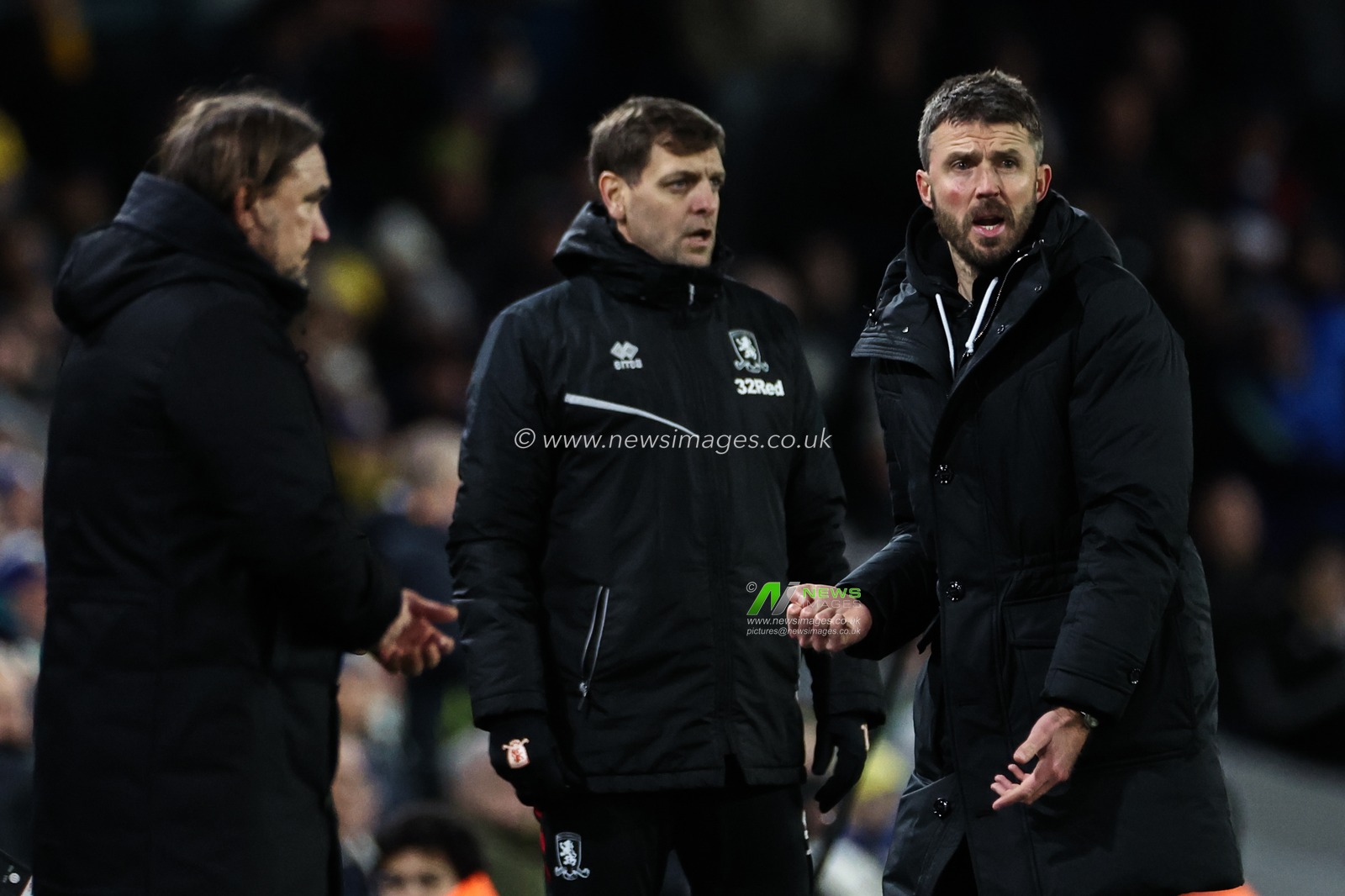 Michael Carrick manager of Middlesbrough reacts during the Sky Bet Championship match Leeds United vs Middlesbrough at Elland Road, Leeds, United Kingdom, 10th December 2024

(Photo by Mark Cosgrove/News Images)