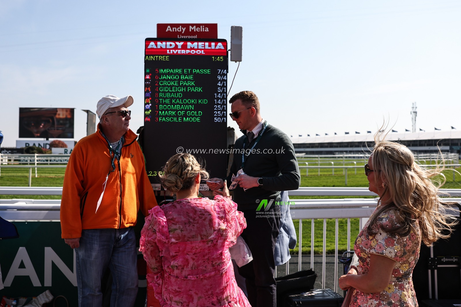 Bookmakers take bets during the Randox Grand National 2025 Day 1 Opening Day at Aintree Racecourse, Liverpool, United Kingdom, 3rd April 2025

(Photo by Mark Cosgrove/News Images)