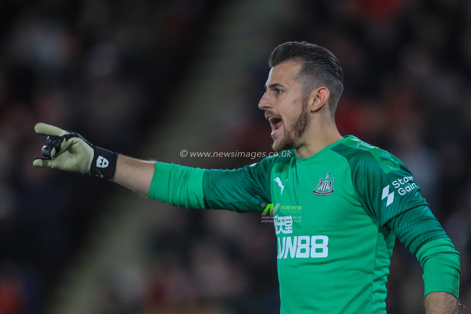 5th December 2019, Bramall Lane, Sheffield, England; Premier League, Sheffield United v Newcastle United : Martin Dubravka (1) of Newcastle United gives his team instructions 

Credit: Mark Cosgrove/News Images