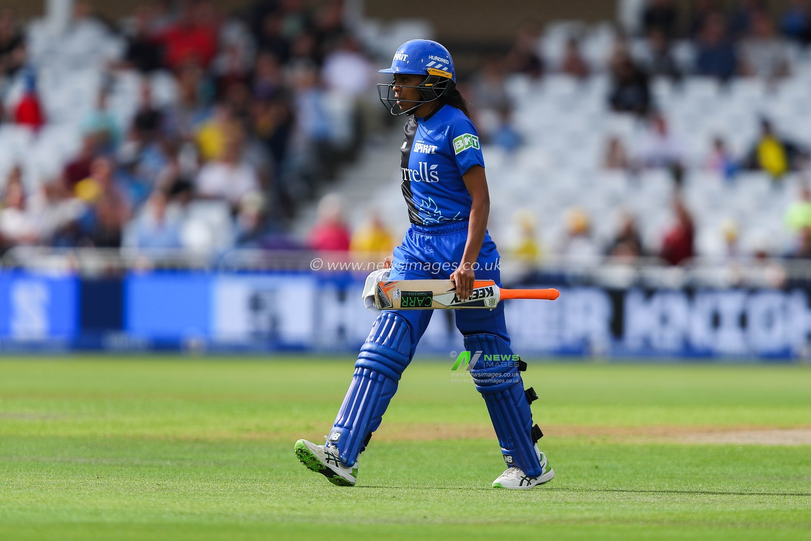 Cordelia Griffith of London Spirit looks dejected following her dismissal during the The Hundred match Trent Rockets Women vs London Spirit Women at Trent Bridge, Nottingham, United Kingdom, 7th August 2024

(Photo by Izzy Poles/News Images)