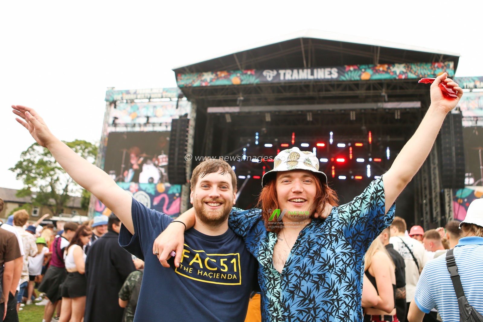 Festival goers enjoy the music during Day One of Tramlines Festival