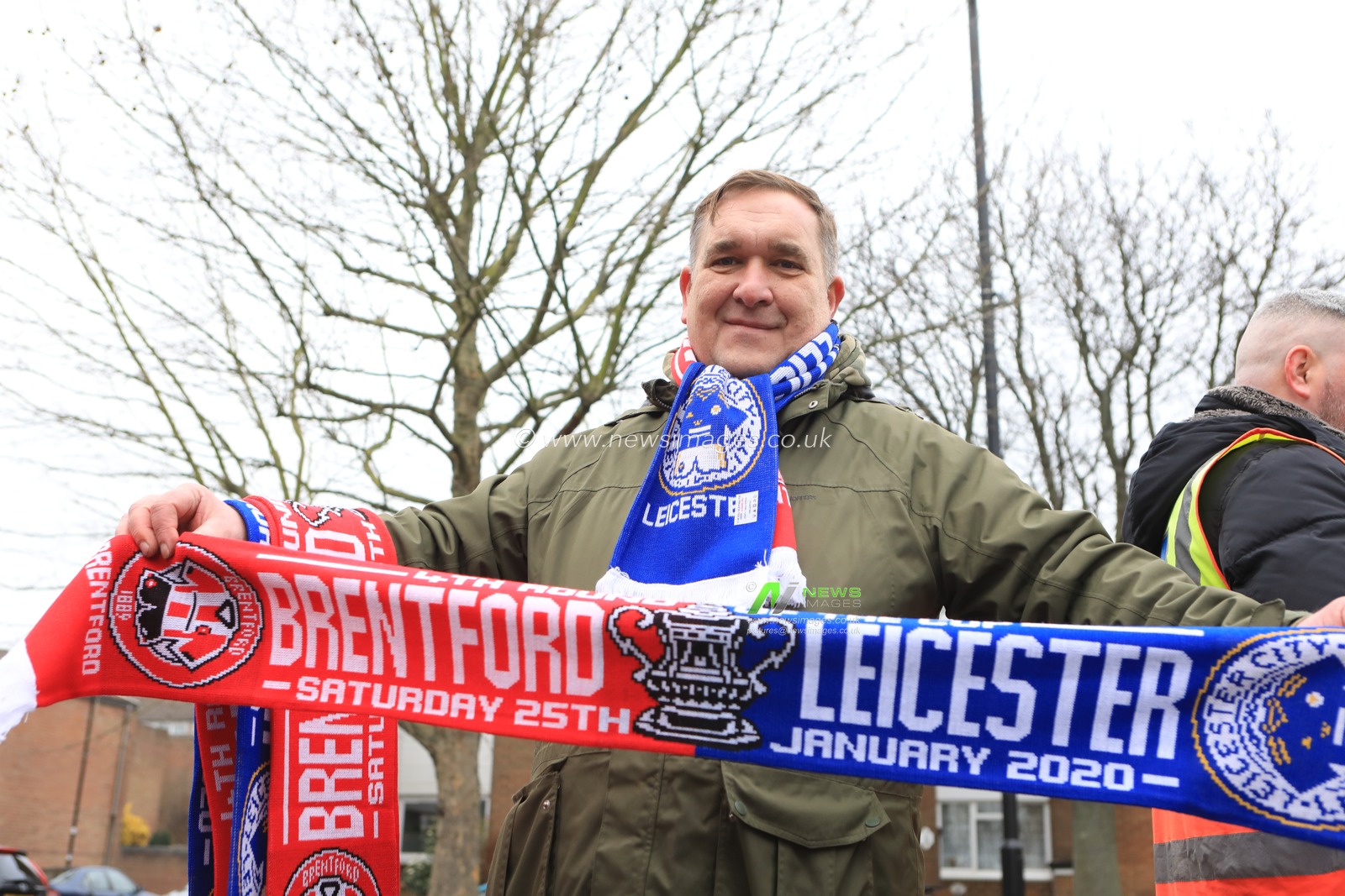 25th January 2020, Griffin Park, London, England; Emirates FA Cup, Brentford v Leicester City : Scarf from the match