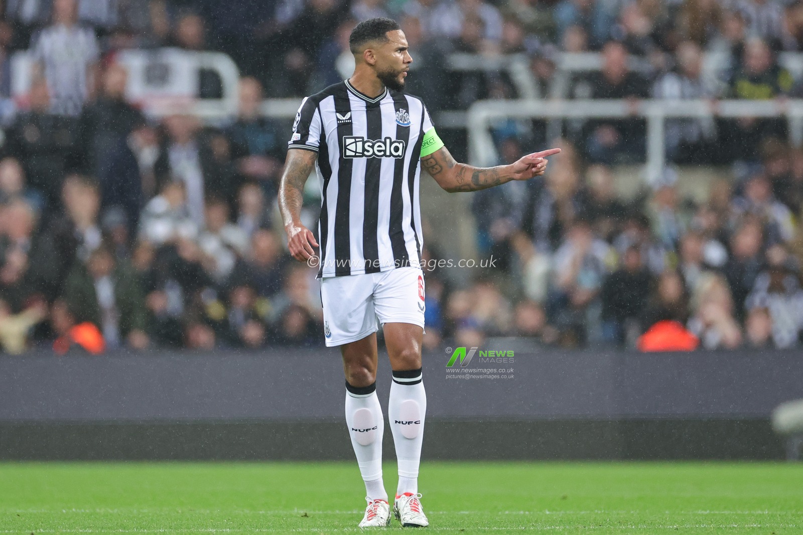 Jamaal Lascelles #6 of Newcastle United during the UEFA Champions League match Newcastle United vs Paris Saint-Germain at St. James's Park, Newcastle, United Kingdom, 4th October 2023

(Photo by Mark Cosgrove/News Images)