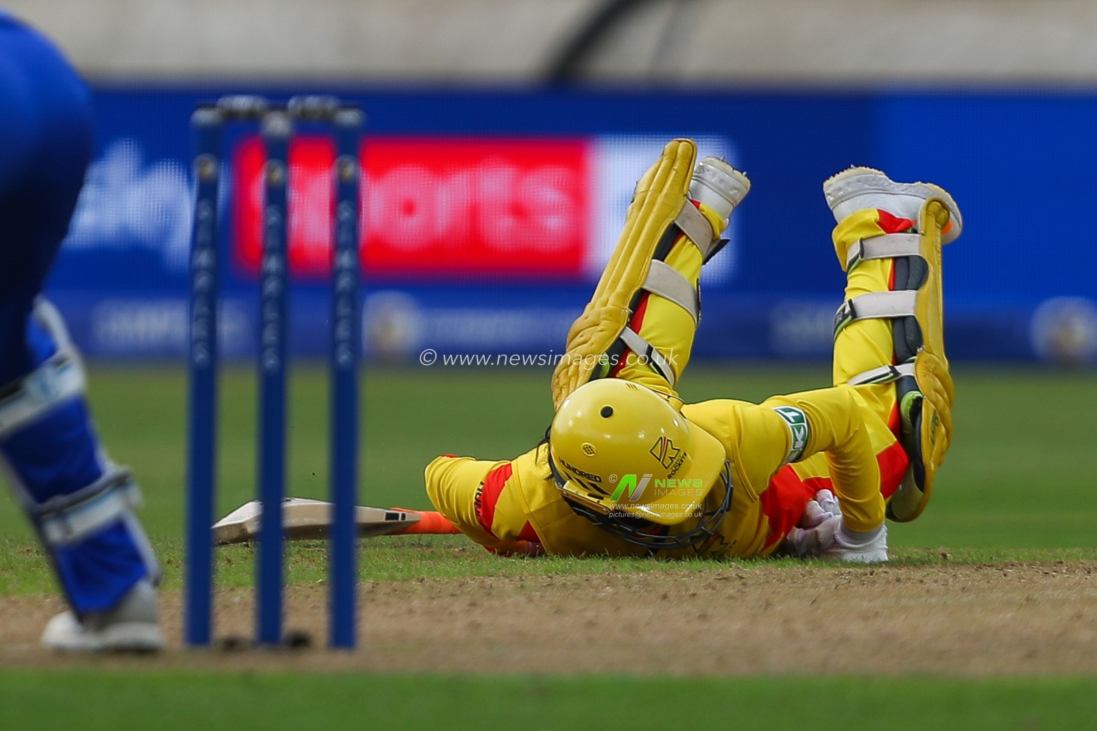 Alana King of Trent Rockets trips and is is out, stumped on the last ball during the The Hundred match Trent Rockets Women vs London Spirit Women at Trent Bridge, Nottingham, United Kingdom, 7th August 2024

(Photo by Izzy Poles/News Images)