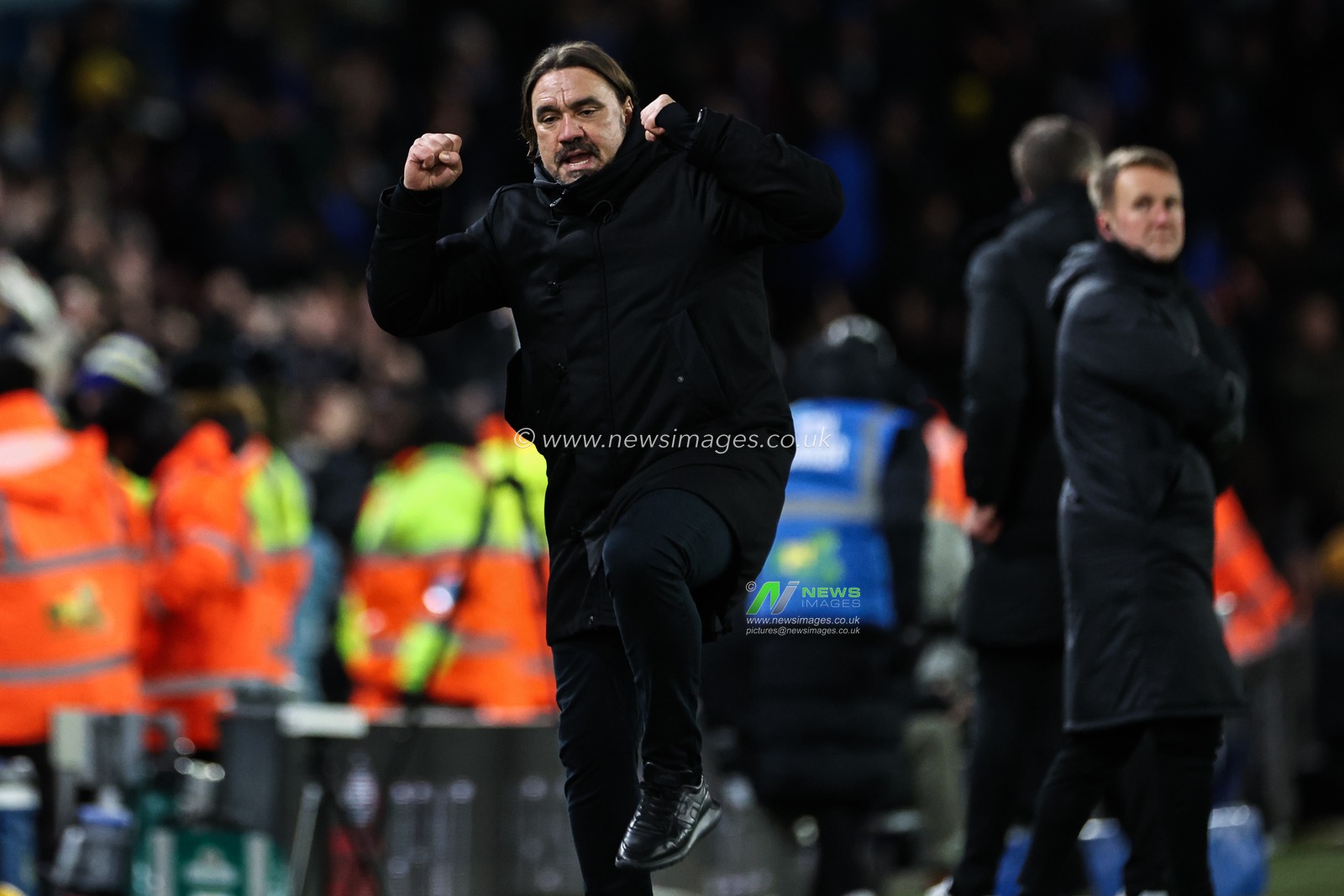 Daniel Farke manager of Leeds United celebrates his side's goal to make it 3-1 during the Sky Bet Championship match Leeds United vs Middlesbrough at Elland Road, Leeds, United Kingdom, 10th December 2024

(Photo by Mark Cosgrove/News Images)