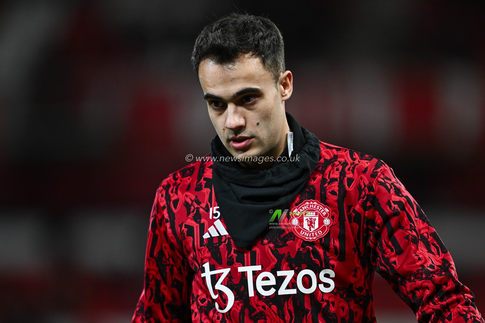 Sergio ReguilÃ³n of Manchester United during the pre-game warmup ahead the Premier League match Nottingham Forest vs Manchester United at City Ground, Nottingham, United Kingdom, 30th December 2023

(Photo by Craig Thomas/News Images)