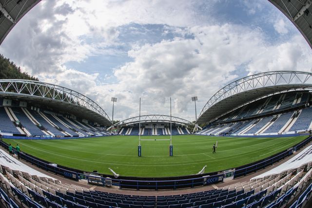 A general view of Accu Stadium ahead of the Betfred Super League Round 23 match Huddersfield Giants vs Warrington Wolves at Accu Stadium, Huddersfield, United Kingdom, 24th August 2025

(Photo by Alfie Cosgrove/News Images)