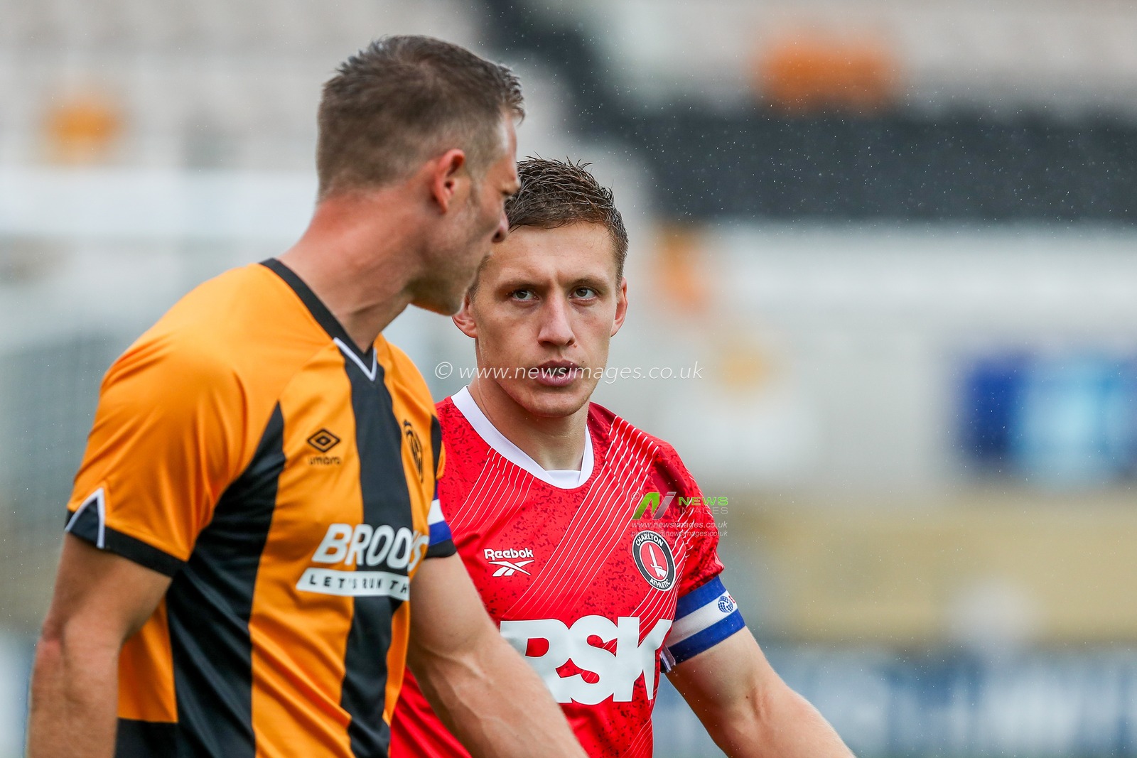 Greg Docherty of Charlton Athletic looks on during the Pre-season friendly match Cambridge United vs Charlton Athletic at Abbey Stadium, Cambridge, United Kingdom, 26th July 2025

(Photo by Izzy Poles/News Images)