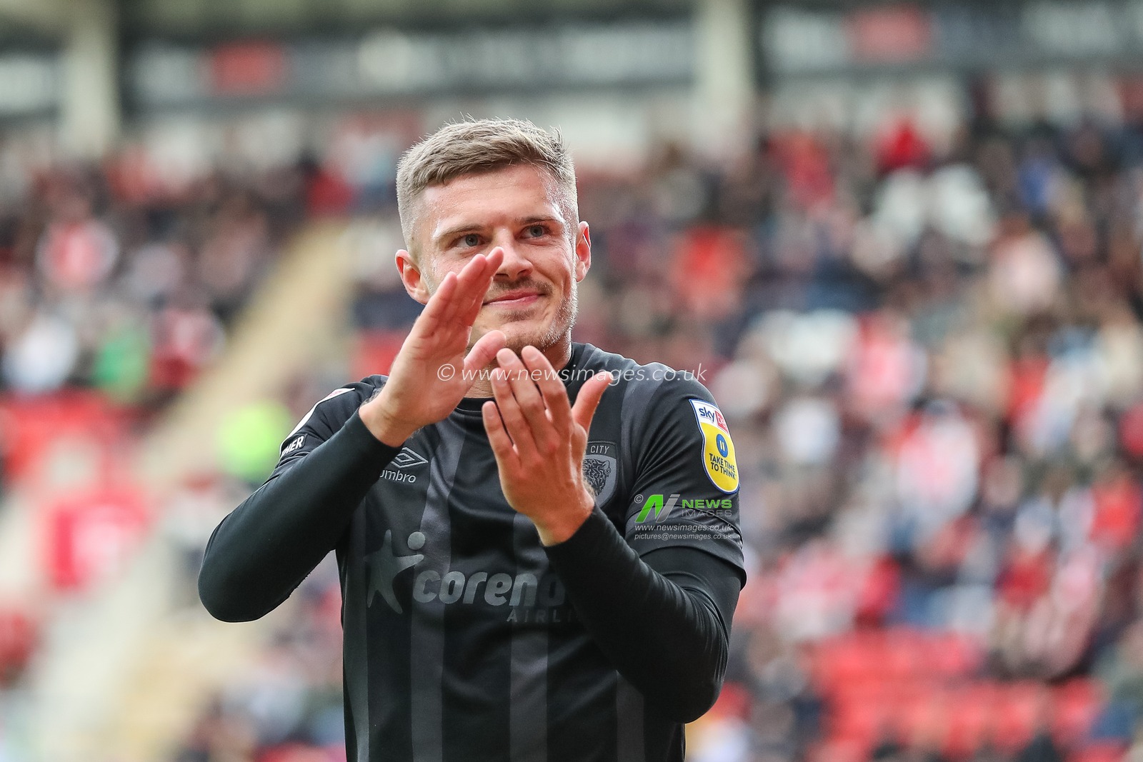 Regan Slater #27 of Hull City applauds the travelling fans after being substituted off during the Sky Bet Championship match Rotherham United vs Hull City at New York Stadium, Rotherham, United Kingdom, 22nd October 2022

(Photo by Gareth Evans/News Images)