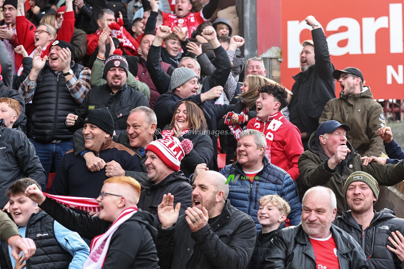 Barnsley fans celebrate the goal of Adam Phillips of Barnsley during the Sky Bet League 1 match Barnsley vs Derby County at Oakwell, Barnsley, United Kingdom, 24th February 2024

(Photo by Mark Cosgrove/News Images)