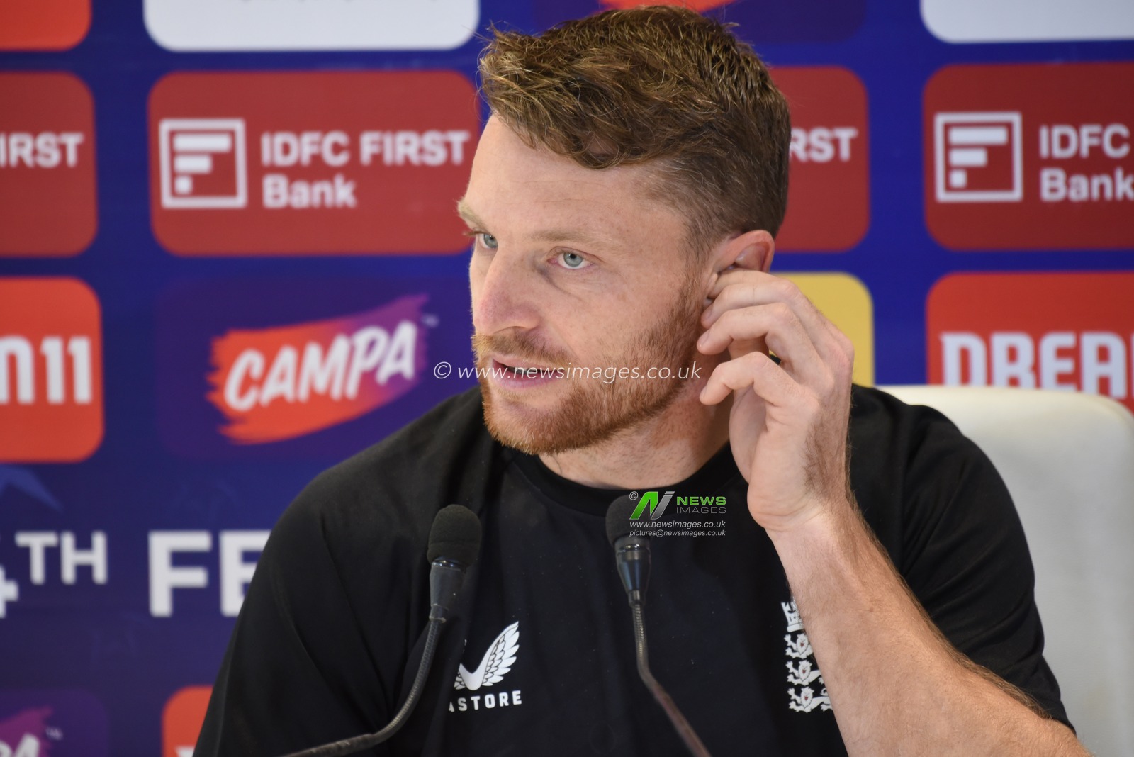 England cricket team captain Jos Buttler reacts at the media conference ahead of their first Twenty20 international cricket match against India at the Eden Gardens in Kolkata, India, on January 21, 2025.Picture by Debajyoti Chakraborty.(Photo: Debajyoti Chakraborty/News Images)