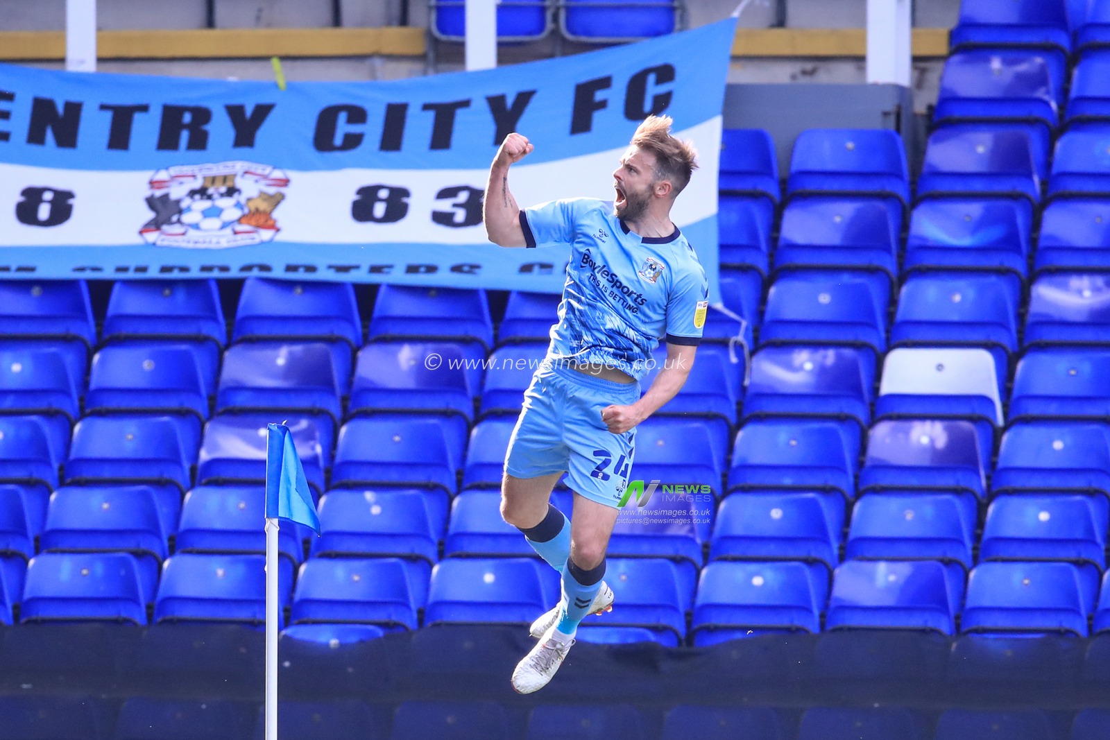 Matthew Godden #24 of Coventry City celebrates his goal to make it 2-0