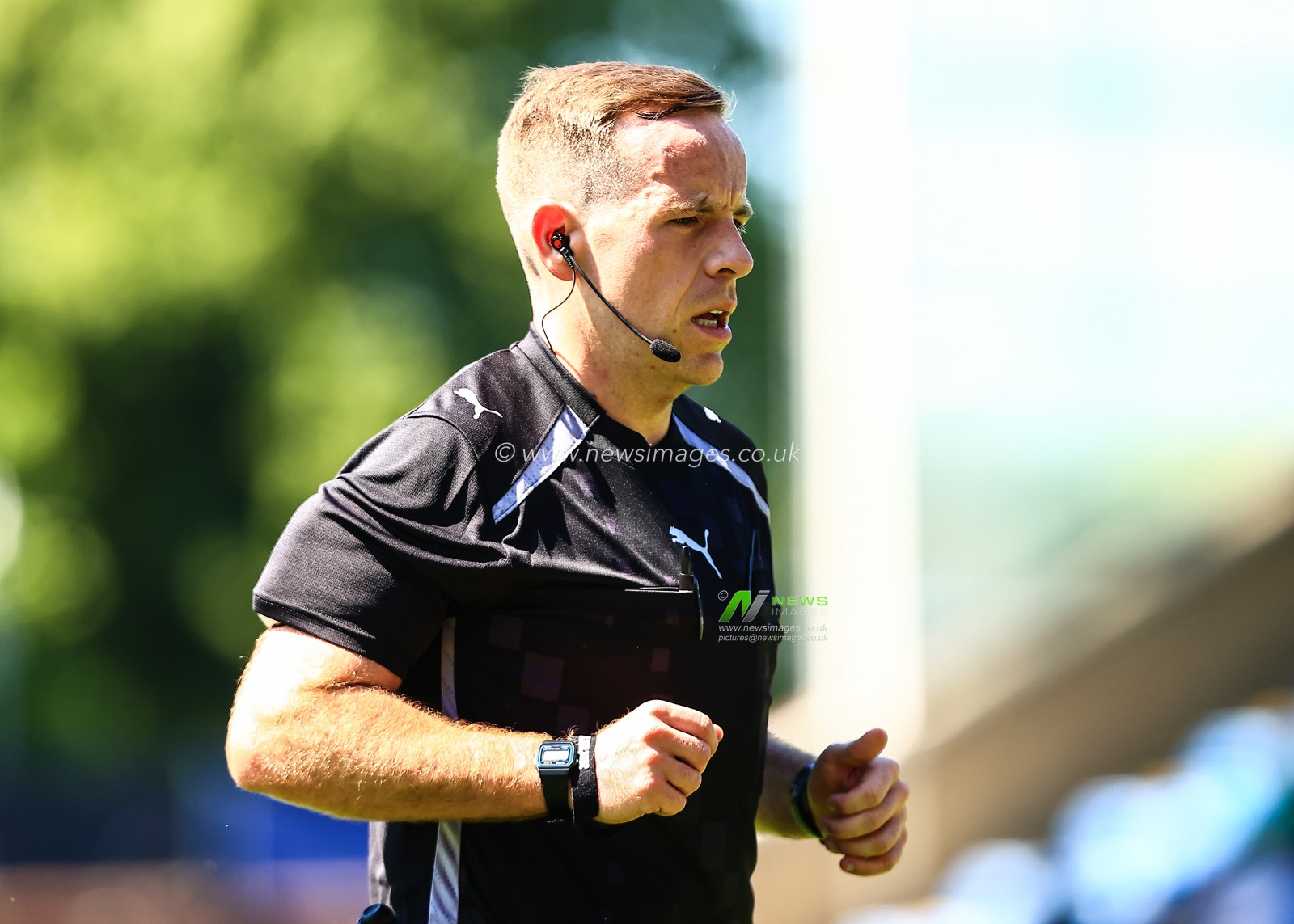 referee Callum Jones during the Pre-season friendly match Chesterfield vs Nottingham Forest at SMH Group Stadiumact Stadium, Chesterfield, United Kingdom, 12th July 2025

(Photo by Richard Bierton/News Images)