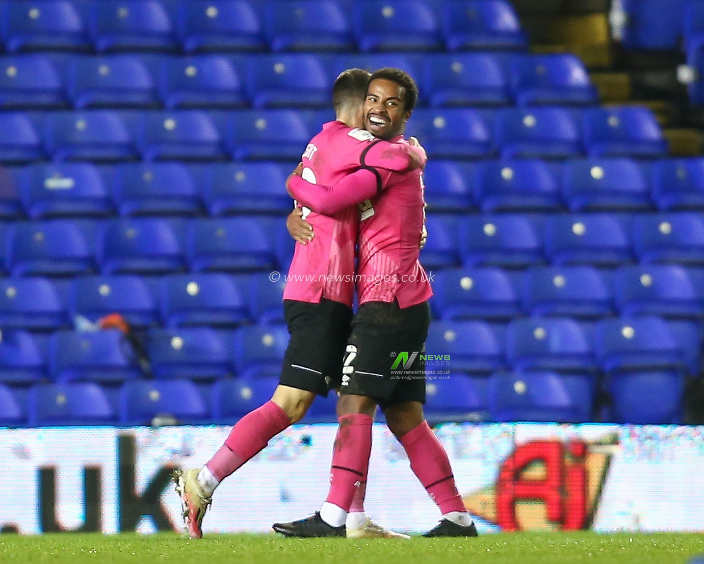 Jason Knight #38 of Derby County celebrates his goal with his team mates