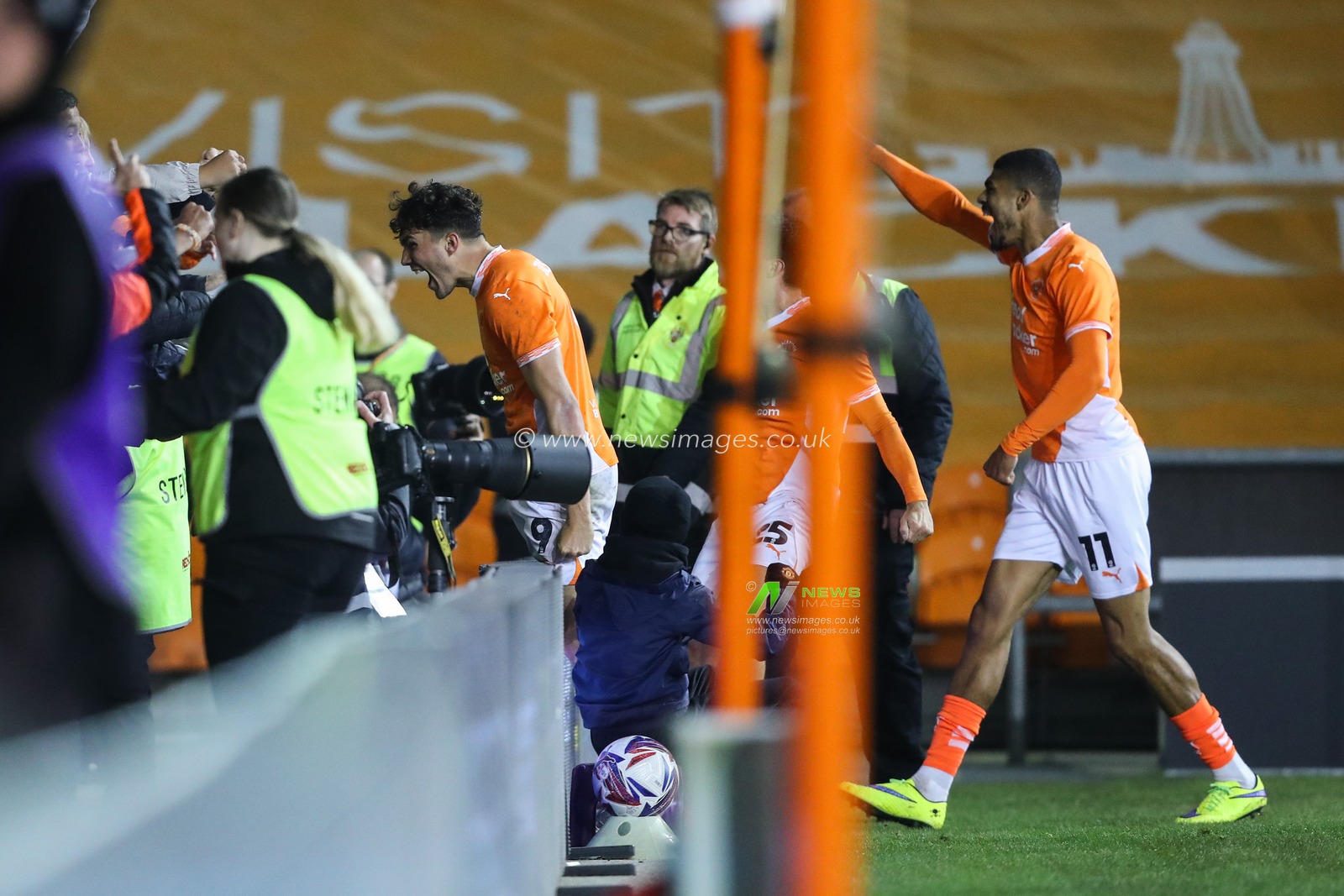 Kyle Joseph of Blackpool celebrates his goal to make it 1-0 during the Sky Bet League 1 match Blackpool vs Lincoln City at Bloomfield Road, Blackpool, United Kingdom, 1st October 2024

(Photo by Gareth Evans/News Images)