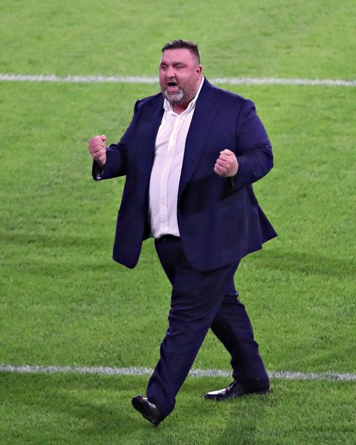 Matt Ellis of Wakefield Trinity celebrates after the Betfred Super League round 19 match Huddersfield Giants vs Wakefield Trinity at the Accu Stadium, Huddersfield, United Kingdom, 18th July 2025(Photo by Sam Eaden/News Images)