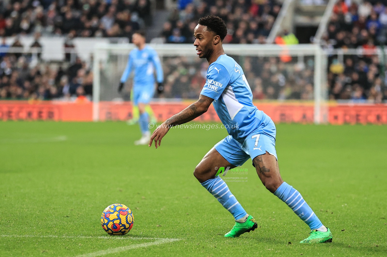 Raheem Sterling #7 of Manchester City in action during the game
