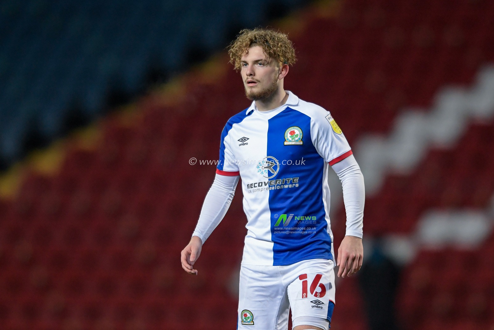 Harvey Elliott #16 of Blackburn Rovers in action during the game