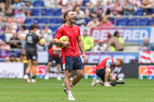 Mikey Lewis of Hull KR in the pre-game warm up during the Betfred Super League Magic Weekend match Hull KR vs Hull FC at Hill Dickinson Stadium, Liverpool, United Kingdom on 04 July 2026

(Photo by Mark Cosgrove/News Images)