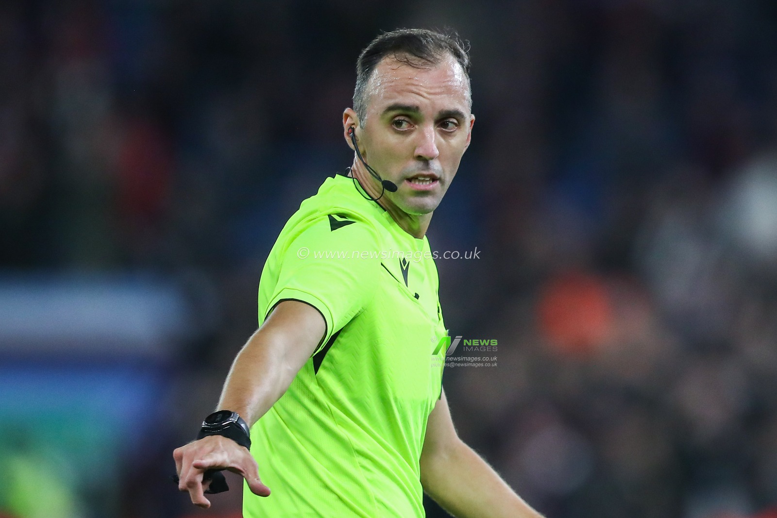 Referee JoÃ£o Pinheiro during the UEFA Champions League, League Stage Aston Villa vs Bologna at Villa Park, Birmingham, United Kingdom, 22nd October 2024

(Photo by Gareth Evans/News Images)