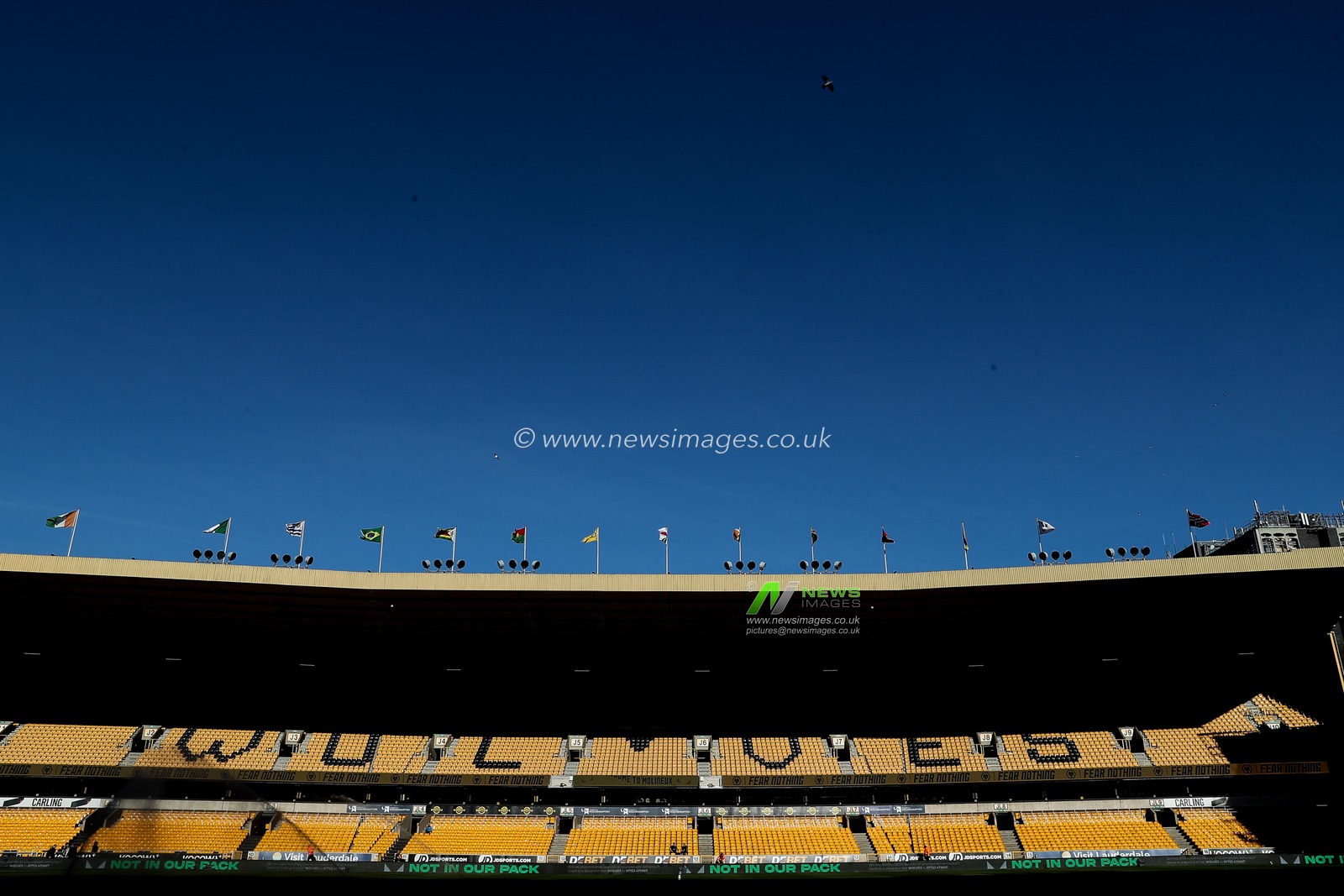 A general view inside of Molineux, home of Wolverhampton Wanderers ahead of the Premier League match Wolverhampton Wanderers vs West Ham United at Molineux, Wolverhampton, United Kingdom, 1st April 2025

(Photo by Gareth Evans/News Images)