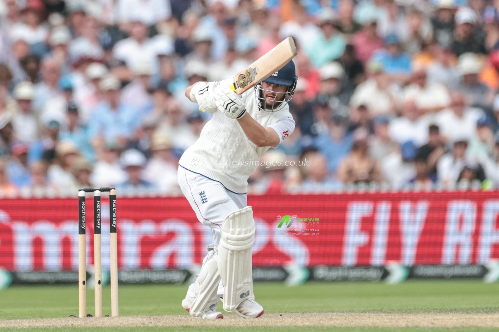 Ben Duckett of England hits the ball for two runs during the 4th Rothesay Test Match match Day 2 England vs India at Old Trafford Cricket Ground, Manchester, United Kingdom, 24th July 2025

(Photo by Mark Cosgrove/News Images)